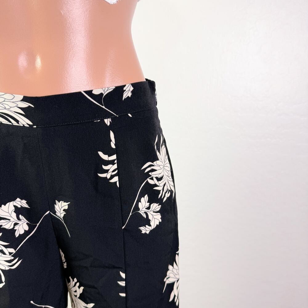 Sugar Lips Bermuda Tropical Floral High Waist Ruffled Wide Leg Pants Black S NWT - Picture 4 of 12